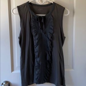 Grey Ruffle Tank Top